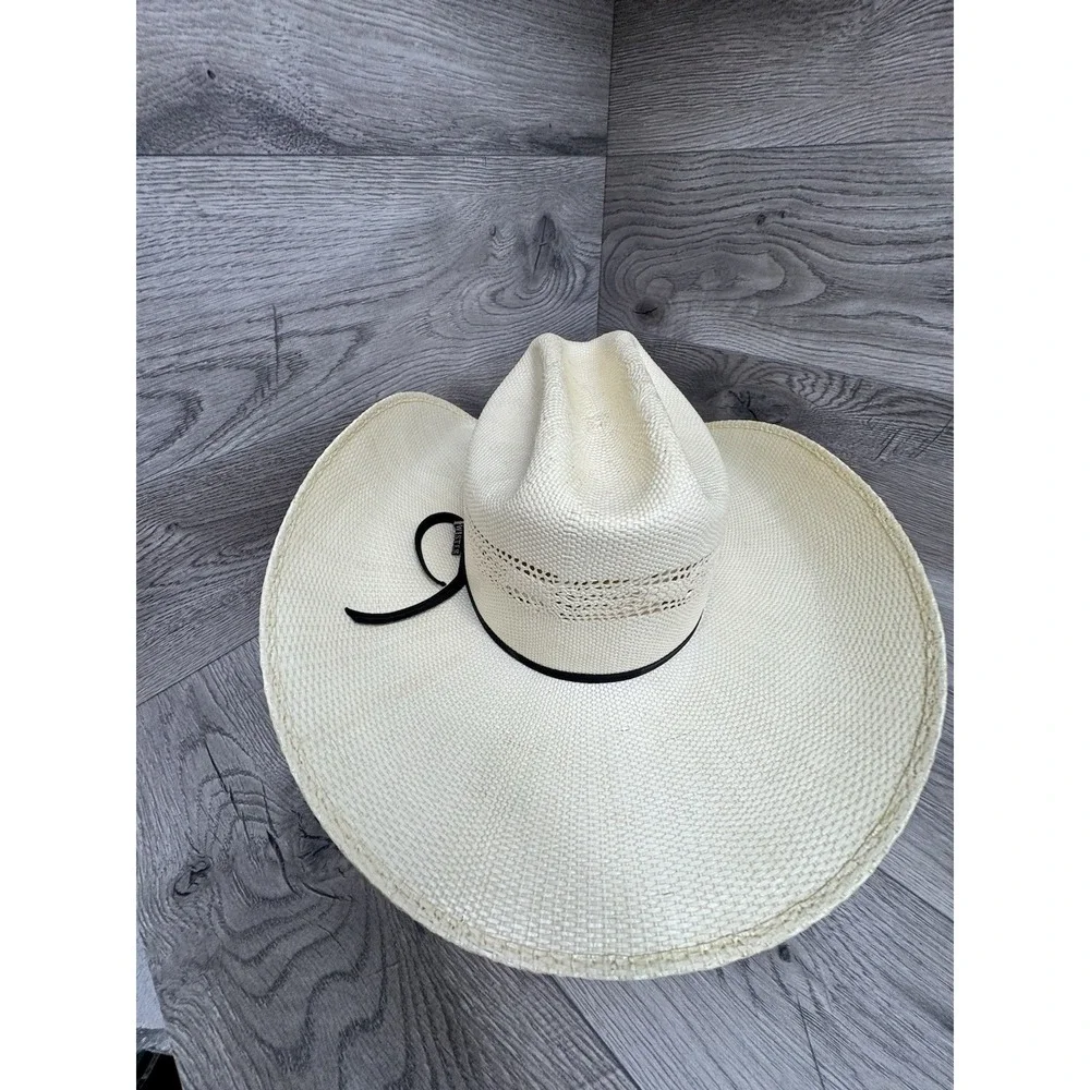 Twister White Straw Western Cowboy Hat 6 7/8 Bangora Made In Mexico